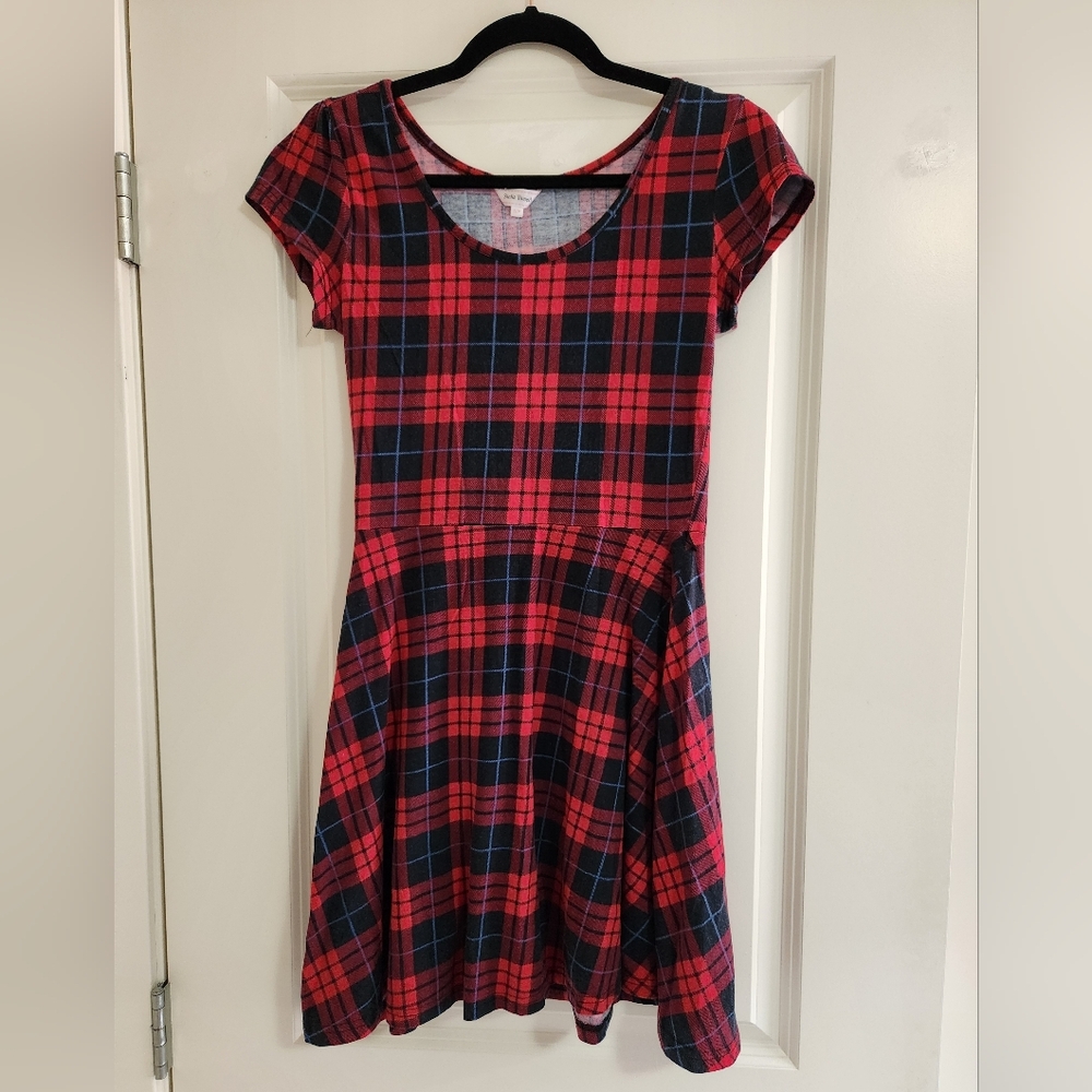 🌸3/$30🌸 Stella Tweed Red & Black Plaid Dress